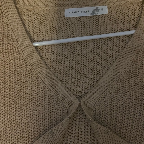 Altar'd State Cream V-Neck Sweater - Picture 3 of 5